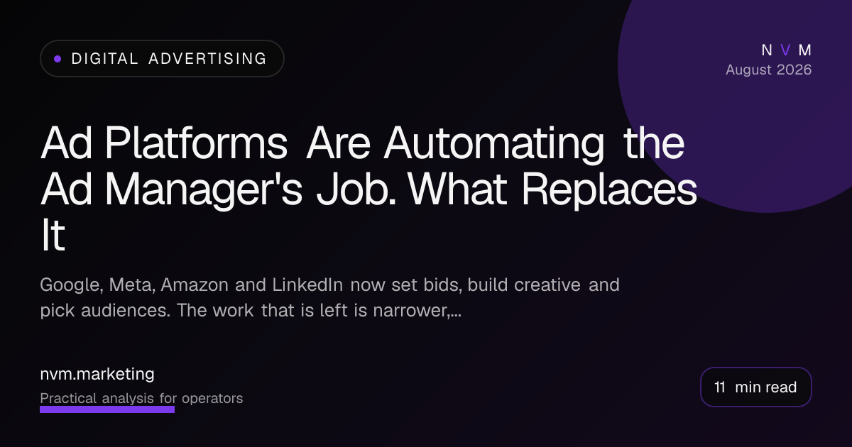 Ad Platforms Are Automating the Ad Manager's Job. What Replaces It