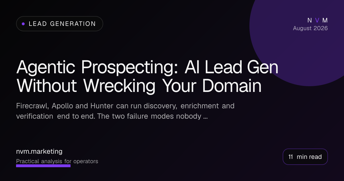 Agentic Prospecting: AI Lead Gen Without Wrecking Your Domain