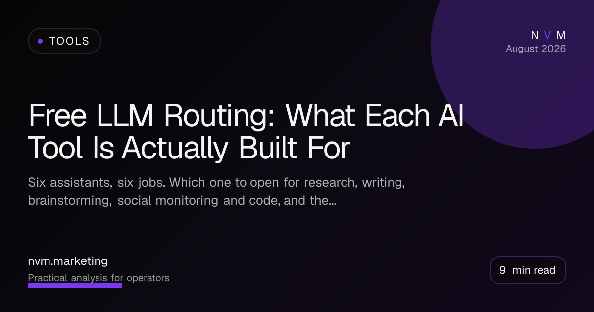 Free LLM Routing: What Each AI Tool Is Actually Built For