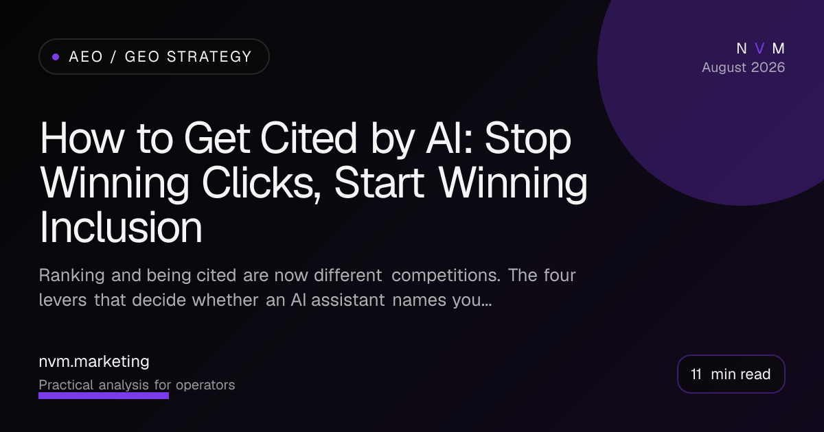 How to Get Cited by AI: Stop Winning Clicks, Start Winning Inclusion